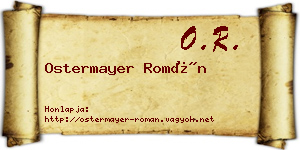 Ostermayer Román névjegykártya